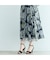 フラワーフレームプリントプリーツスカート
