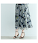 フラワーフレームプリントプリーツスカート