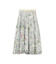 フラワーフレームプリントプリーツスカート