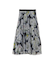 フラワーフレームプリントプリーツスカート