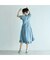 ライトデニムボリュームスリーブワンピース