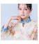 フラワーパネルプリントブラウス