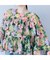モザイクフラワープリントブラウス
