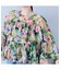 モザイクフラワープリントブラウス