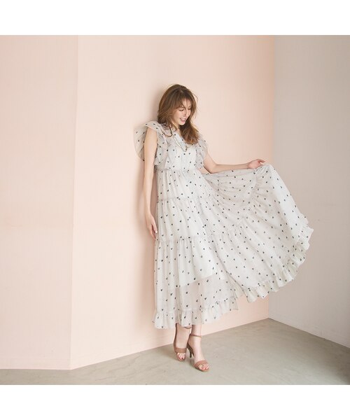 モデル美香×Audie a Muses】ハートプリントティアードワンピース