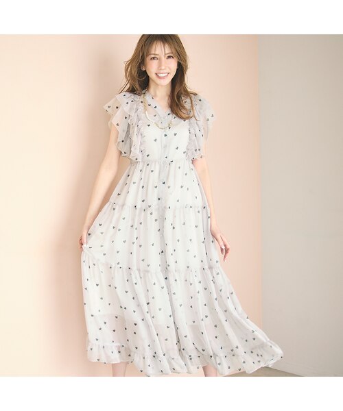 モデル美香×Audie a Muses】ハートプリントティアードワンピース
