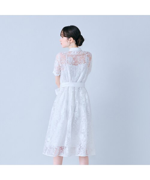 刺繍レースシャツワンピース｜ローズティアラの通販｜&mall（アンド