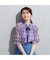 【セットアップ対応】マドラスチェック風プリントフリルカラーブラウス
