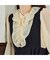 パウダーシフォンAudie a Musesロゴ刺繍ブラウス