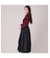 フロントジップアップ異素材ドッキングワンピース
