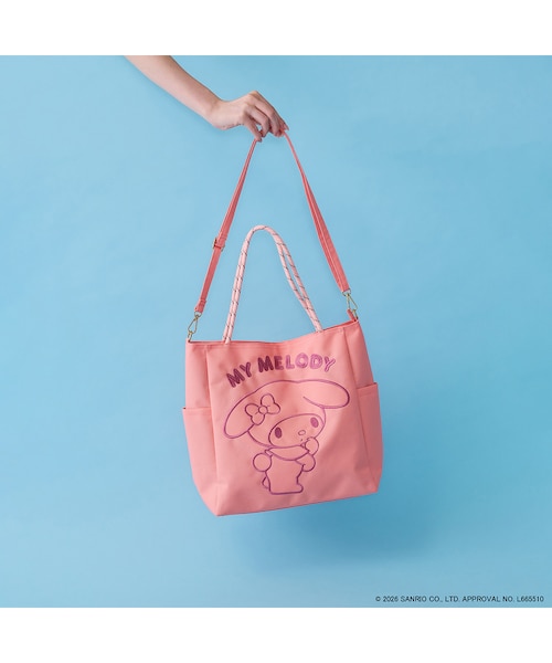 My Melody】 マイメロディ ロープショルダートートバッグ｜ローズ