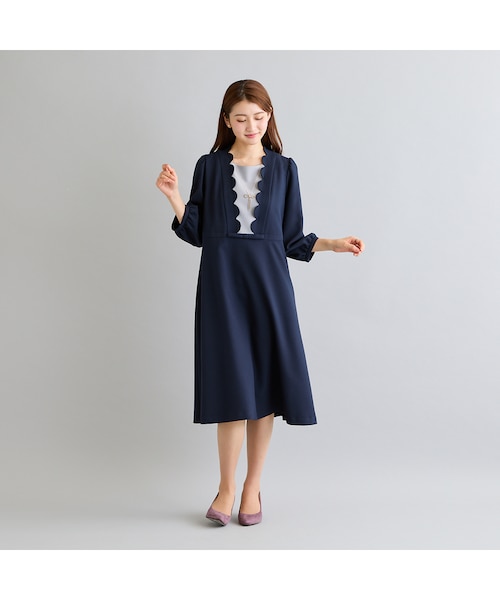 スカラカットフィット＆フレアワンピース｜ローズティアラの通販