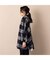シャギーチェック・ポンチョ風ジャケット