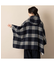 シャギーチェック・ポンチョ風ジャケット