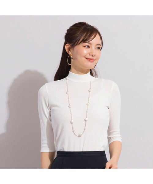 ファビアナフィリッピ 胸ポケットルーチェ七分袖カットソー モニーレ 大きいサイズ》肩フレアプルオーバー（7051190801