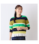 【S・Mサイズ】ウォッシャブル変わり織りボーダー　プルオーバーニット