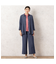 【洗える・セットアップ可能】デニムライク  ストレッチワイドパンツ
