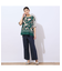 【洗える】ピケストレッチ セミワイドパンツ