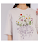 フラワープリント×刺繍Tシャツ