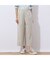 【洗える】レーヨン麻混 ワイドクロップドパンツ