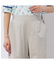 【洗える】レーヨン麻混 ワイドクロップドパンツ