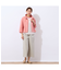 【洗える】レーヨン麻混 ワイドクロップドパンツ