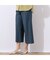 【洗える】レーヨン麻混 ワイドクロップドパンツ