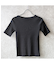 【S・Mサイズ】ラメリブジャージー　半袖Tシャツ(ブラック)