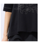 【洗える】花刺繍AラインTシャツ