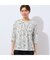 【洗える・日本製】ラインフラワーTシャツ
