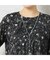 【洗える・日本製】モノトーンフラワーチュールTシャツ