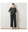 【洗える・日本製】モノトーンフラワーチュールTシャツ