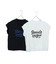 【洗える】リブ使い裏毛ロゴプリントTシャツ