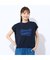 【洗える】リブ使い裏毛ロゴプリントTシャツ