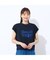 【洗える】リブ使い裏毛ロゴプリントTシャツ
