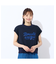 【洗える】リブ使い裏毛ロゴプリントTシャツ