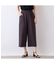 【洗える】リネンチェックプルオールゴムパンツ
