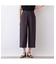 【洗える】リネンチェックプルオールゴムパンツ