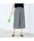 【洗える】リネンチェックプルオールゴムパンツ