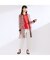【M～４L】ラインペイント　ウォッシャブルブラウス