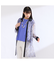 【M～４L】ラインペイント　ウォッシャブルブラウス