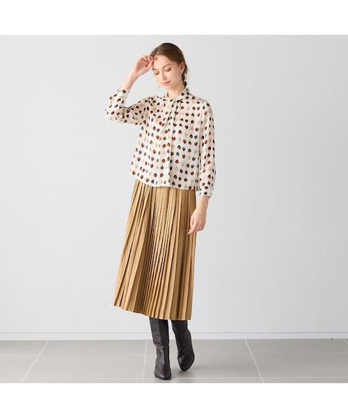 Maglia Plus シャンブレー　プリーツ　スカート Maglia Plus シャンブレー プリーツ スカート
