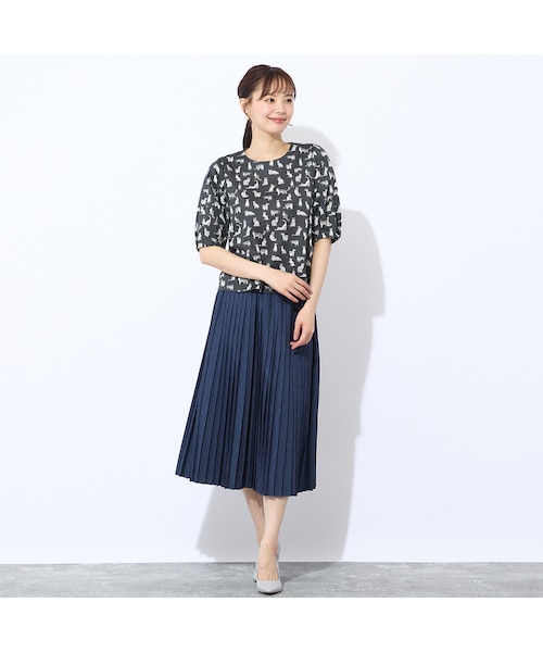 Maglia Plus シャンブレー　プリーツ　スカート Maglia Plus シャンブレー プリーツ スカート