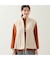 ケーブルニット×タフタベスト