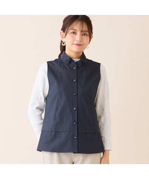 フリル襟ストレッチベスト｜ジュニアーオンラインショップの通販