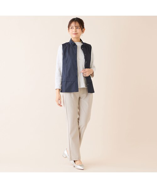 フリル襟ストレッチベスト｜ジュニアーオンラインショップの通販