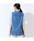 【洗える・L～4Lサイズ】デニムガーゼAラインベスト
