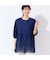 【洗える・L～3Lサイズ】デニムローン刺繍ブラウス