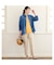 【定番人気・洗える・L～4Lサイズ】デニムガーゼAラインシャツ