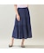 【洗える・M～3Lサイズ】ティアードスカート（ネイビー）